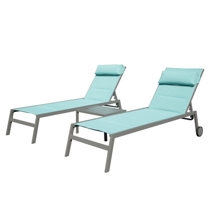 Durable Outdoor Patio Chaise Lounge Set of Three