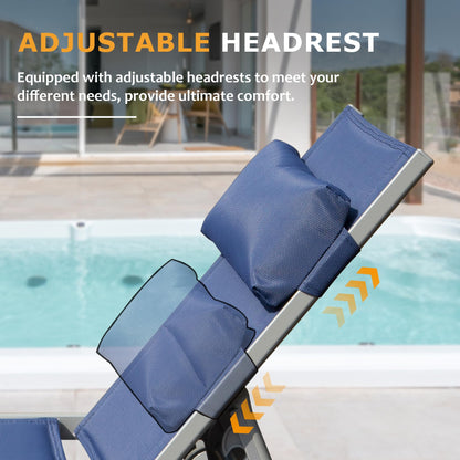 Aluminum Chaise Lounge Set and the Side Table