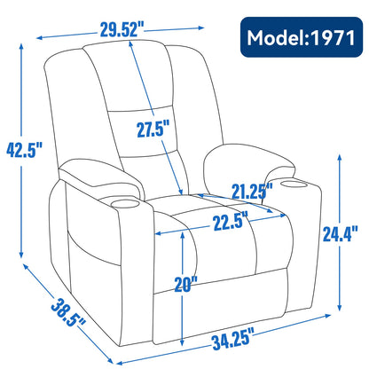 HouseOfZazla Large Power Lift Recliner Chair with Massage and Heat, model 1971 on Tampa Home & Garden Store