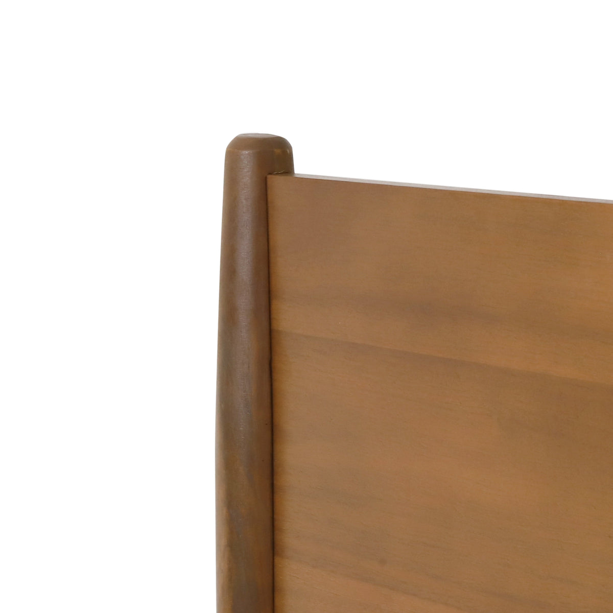 Cohron Solid Wood Platform Bed Queen frame with rounded post in brown finish on Tampa Home & Garden Store