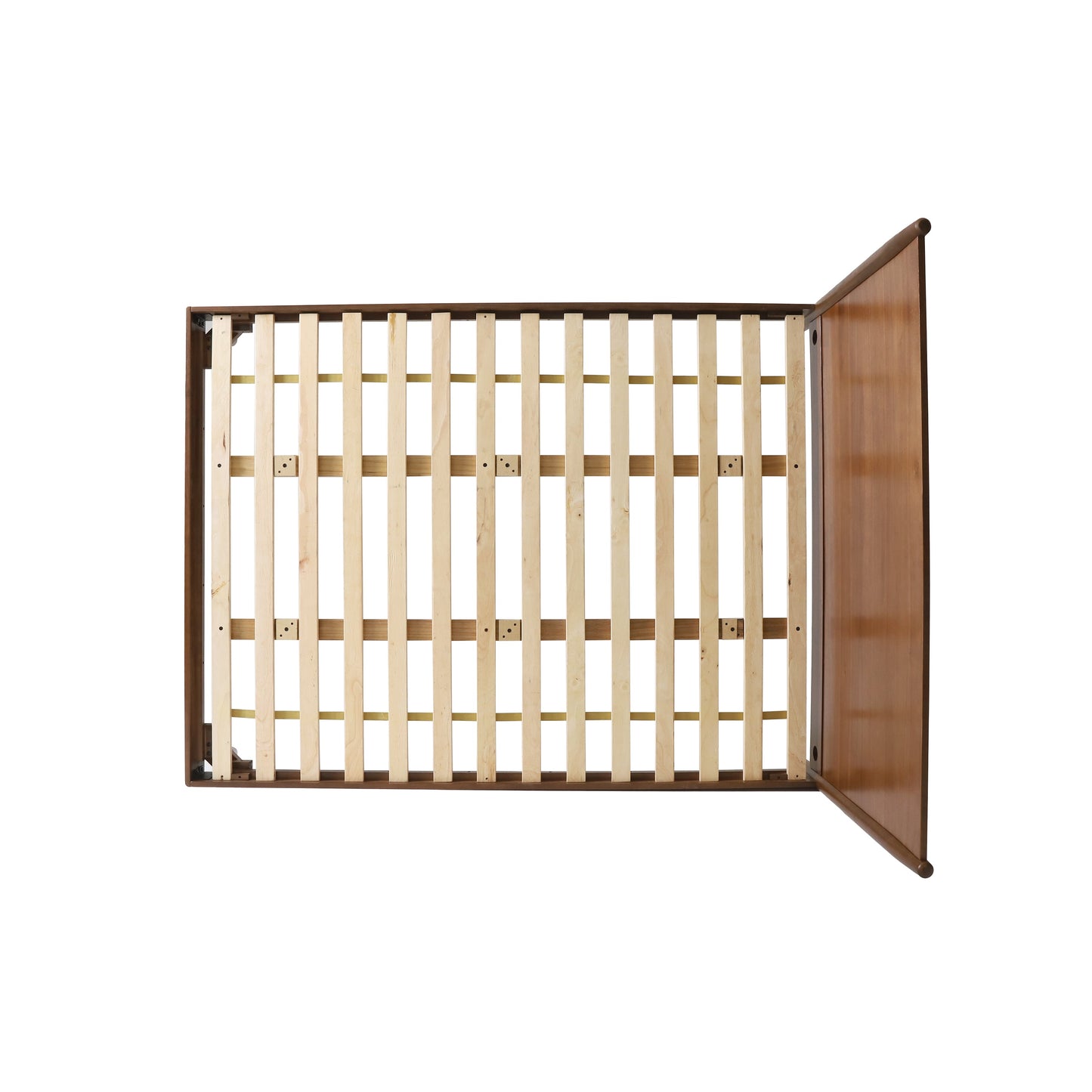 Cohron Solid Wood Platform Bed Queen by HouseOfZazla in dark wood with slatted side rails on Tampa Home & Garden Store
