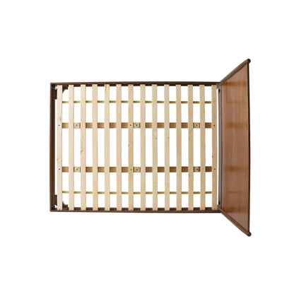 Cohron Solid Wood Platform Bed Queen by HouseOfZazla in dark wood with slatted side rails on Tampa Home & Garden Store