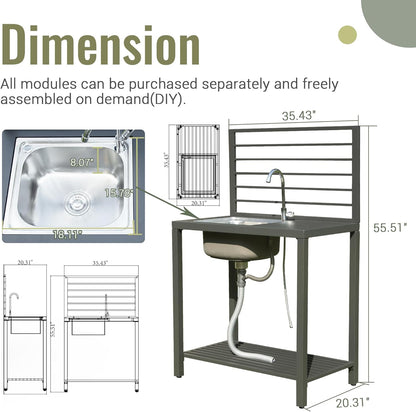 Outdoor Kitchen Island and Aluminum Storage