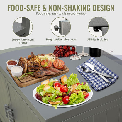 Outdoor Kitchen Island with Storage and Grill