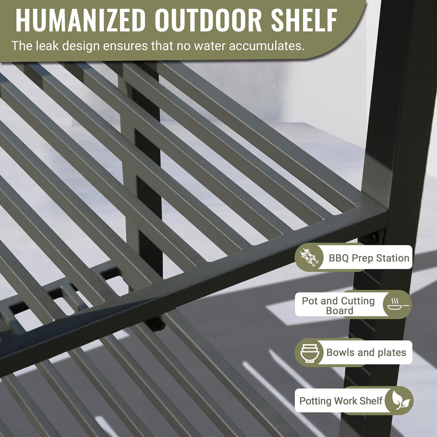 Aluminum Outdoor Island with Storage and Shelves
