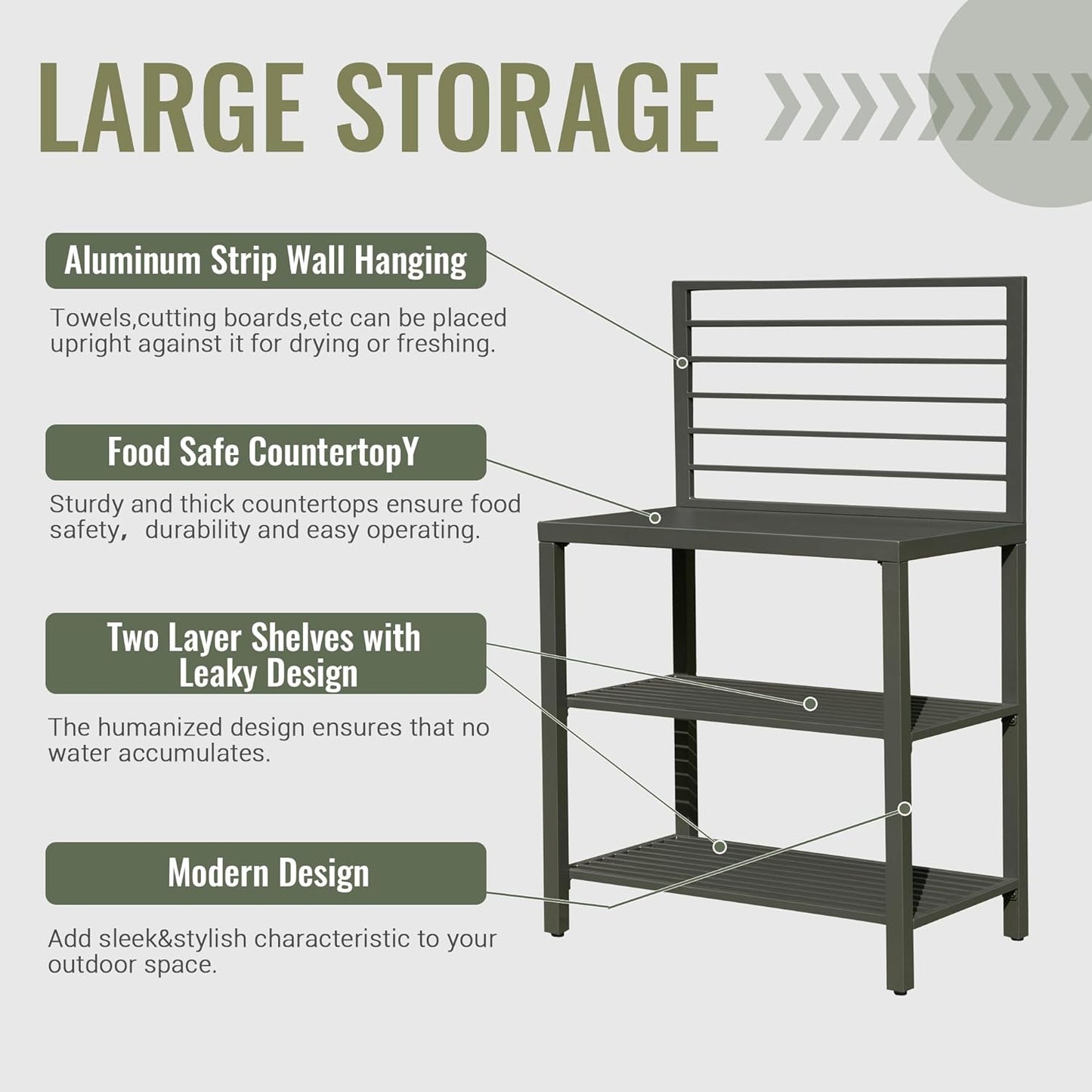 Aluminum Outdoor Kitchen Island with Storage