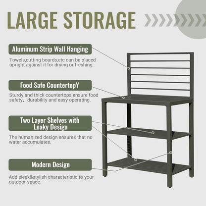 Aluminum Outdoor Kitchen Island with Storage