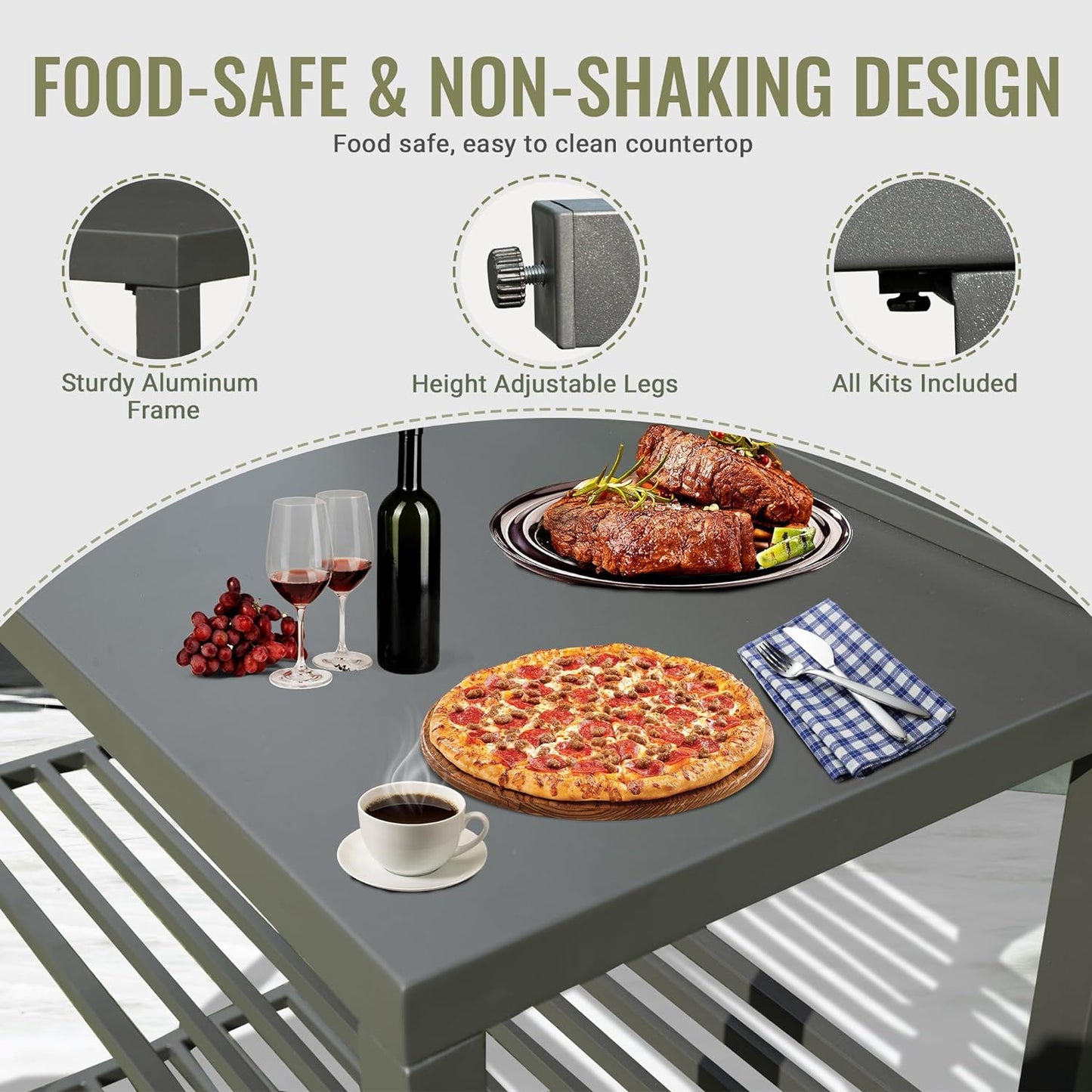 Aluminum Outdoor Kitchen Island with Storage