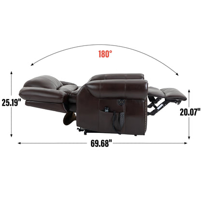 Power lift recliner chair with heat and massage in brown leather by HouseOfZazla on Tampa Home & Garden Store