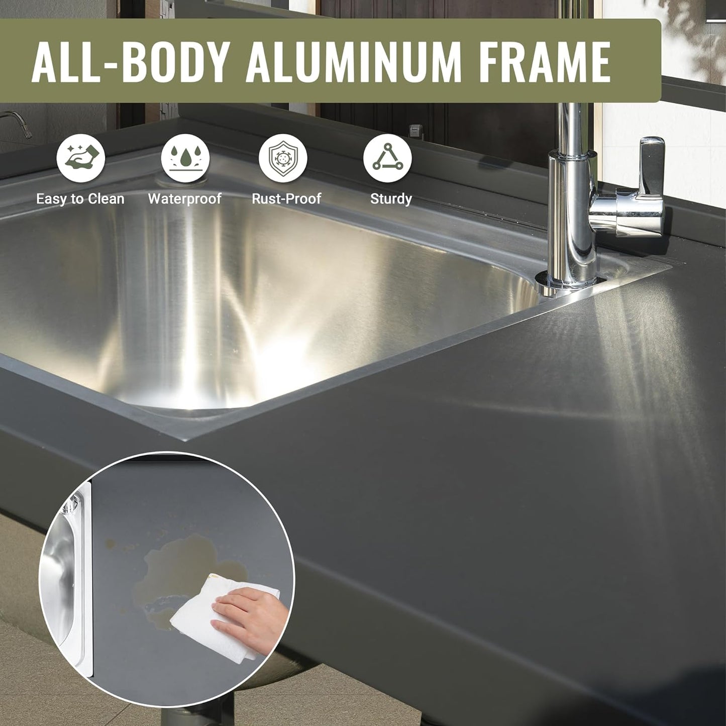 Outdoor Kitchen Island and Aluminum Storage