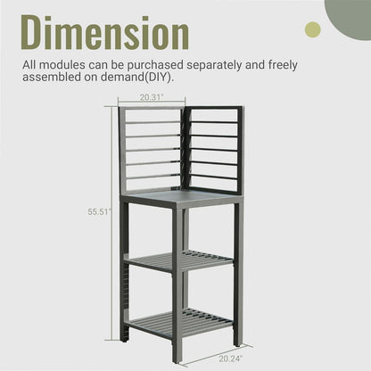 Aluminum Outdoor Island with Storage and Shelves