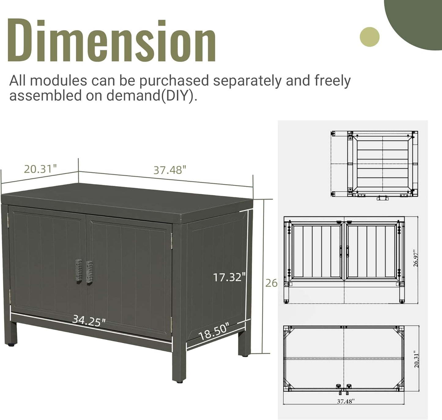 Outdoor Kitchen Island with Storage and Grill