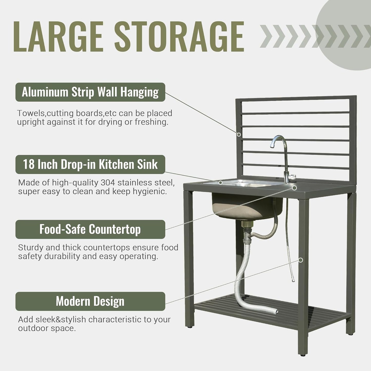 Outdoor Kitchen Island and Aluminum Storage