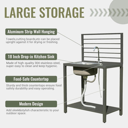 Outdoor Kitchen Island and Aluminum Storage