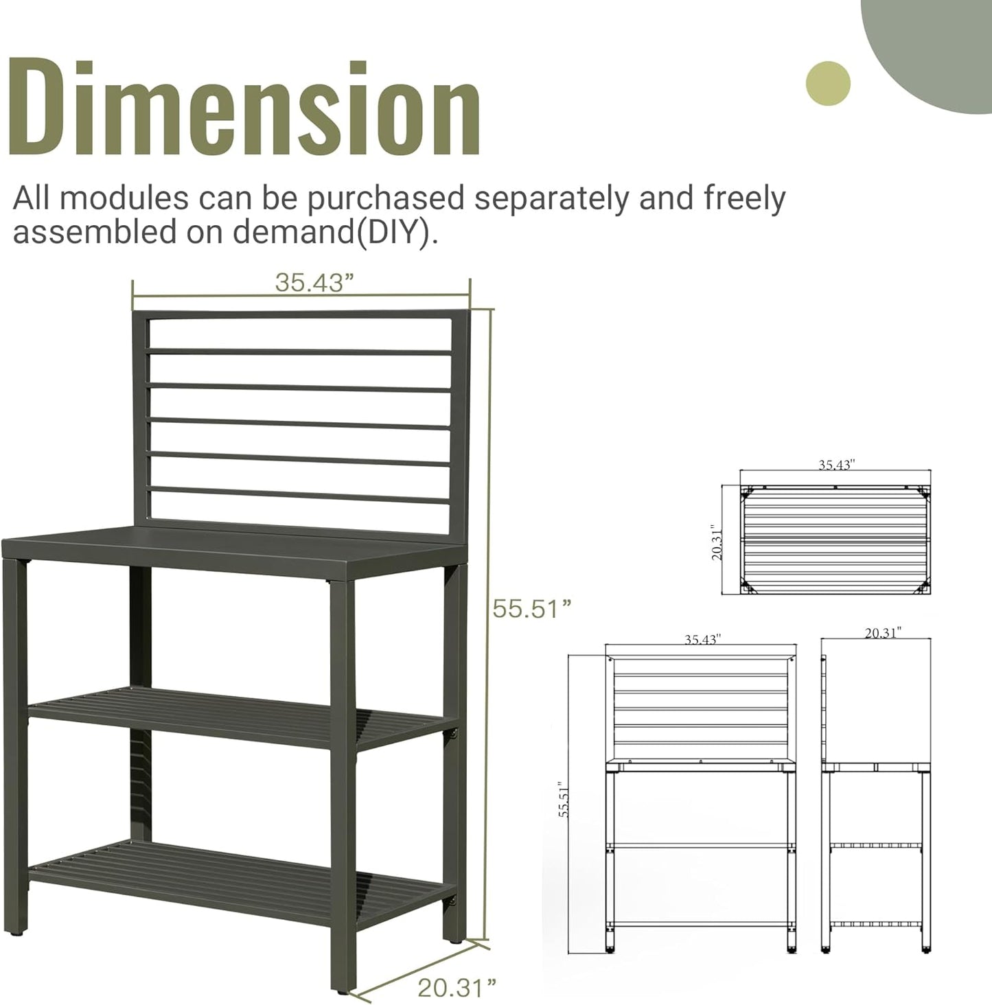 Aluminum Outdoor Kitchen Island with Storage