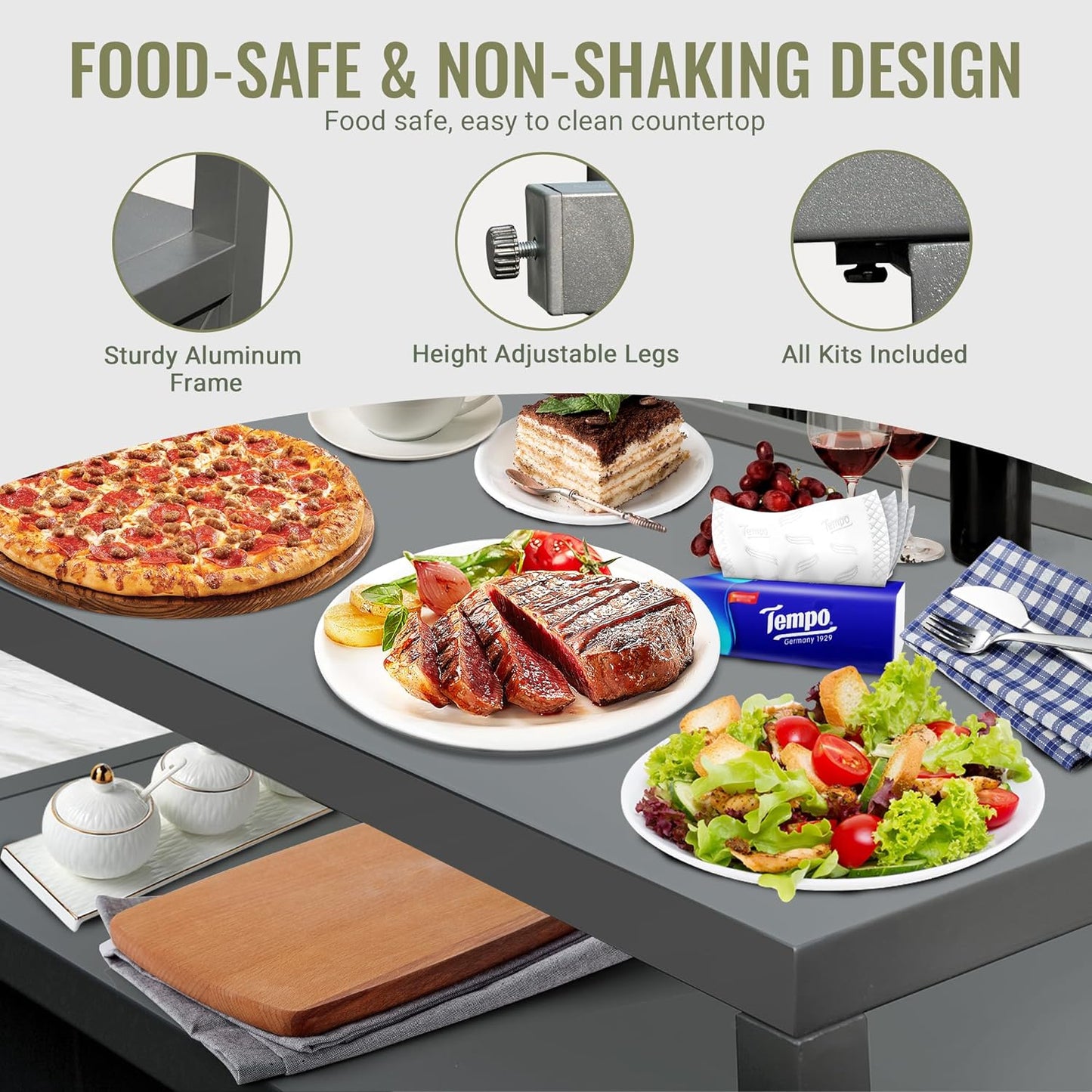 Aluminum Outdoor Kitchen Island With Storage
