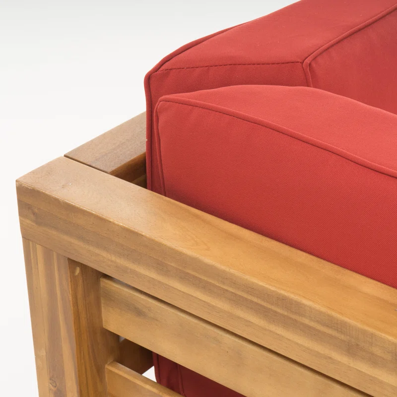 Oana Outdoor Wooden Sectional with the Cushions