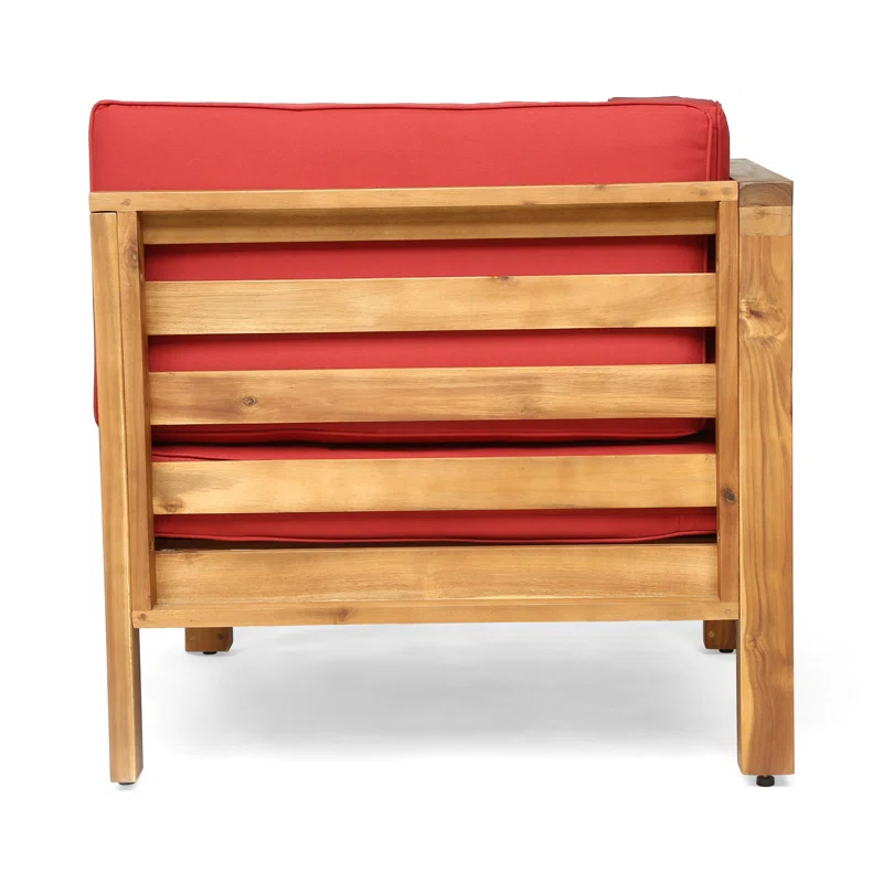 Oana Outdoor Wooden Sectional with the Cushions