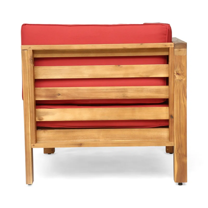 Oana Outdoor Wooden Sectional with the Cushions
