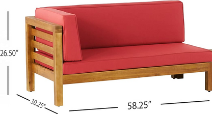 Oana Outdoor Wooden Sectional with the Cushions