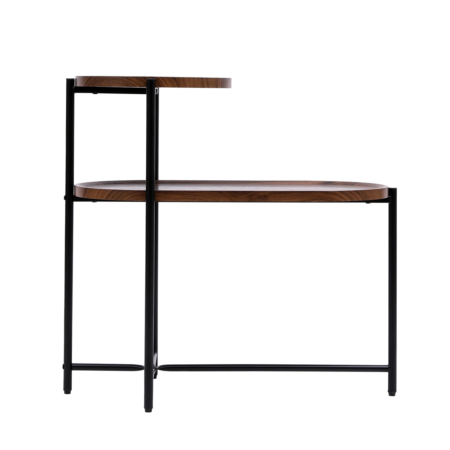 Modern Oval Coffee Table and Small Storage Shelf