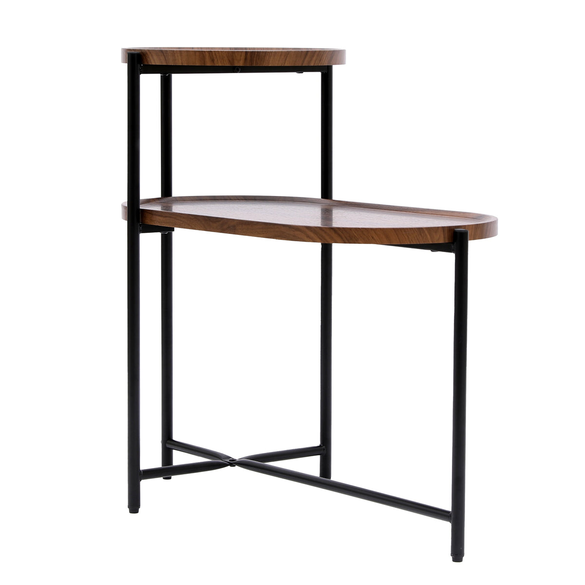 Modern Oval Coffee Table and Small Storage Shelf