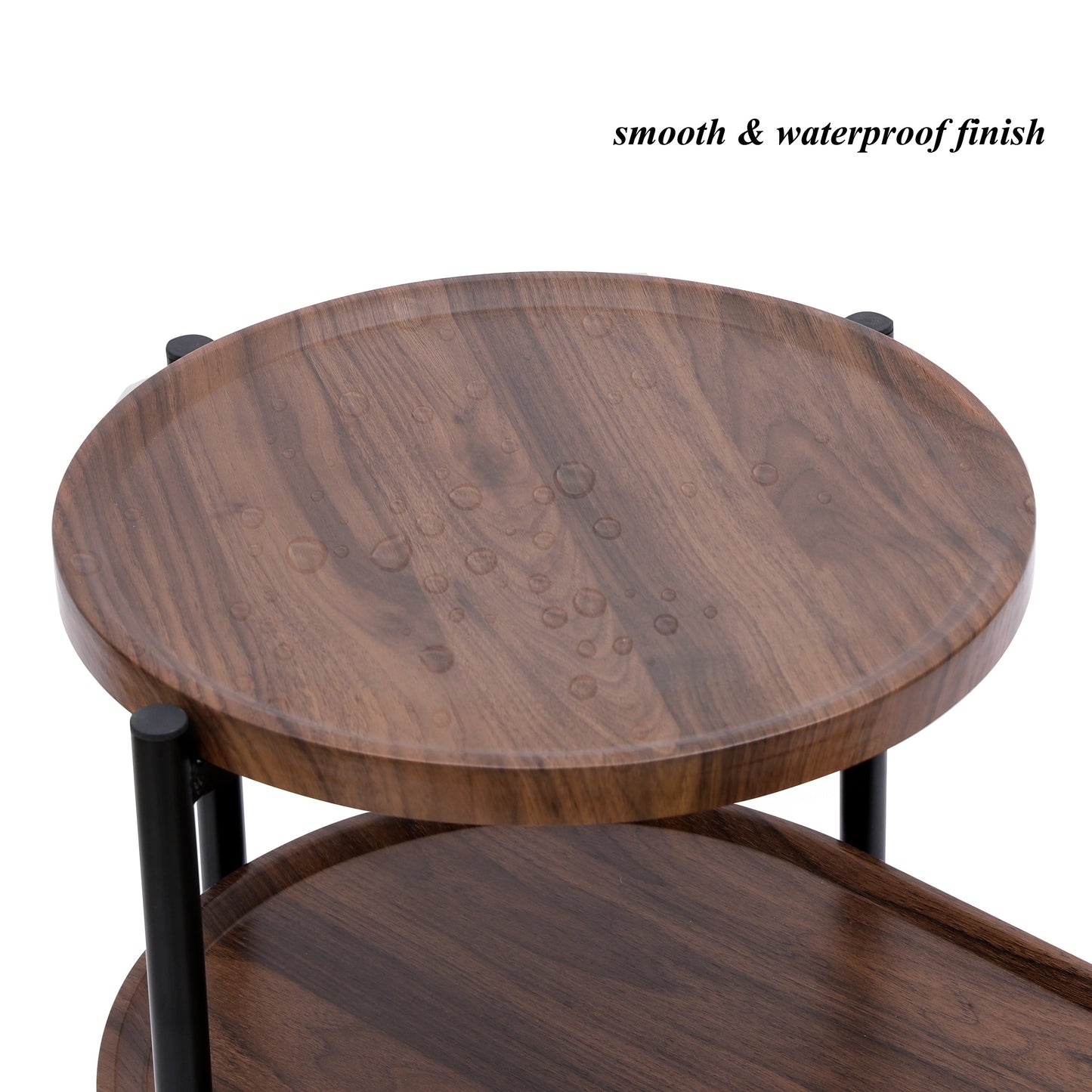Modern Oval Coffee Table and Small Storage Shelf