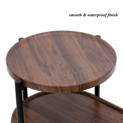 Modern Oval Coffee Table and Small Storage Shelf