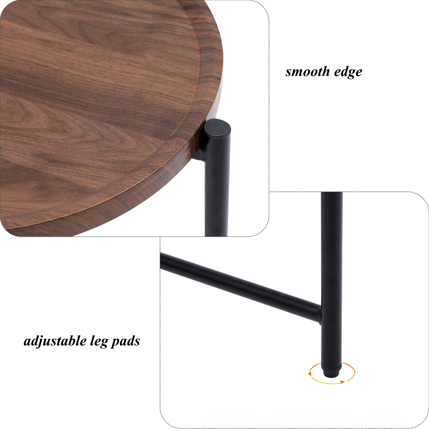 Modern Oval Coffee Table and Small Storage Shelf