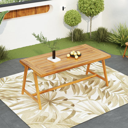 Modern Outdoor Dining Table And Acacia Finish