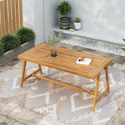 Modern Outdoor Dining Table And Acacia Finish