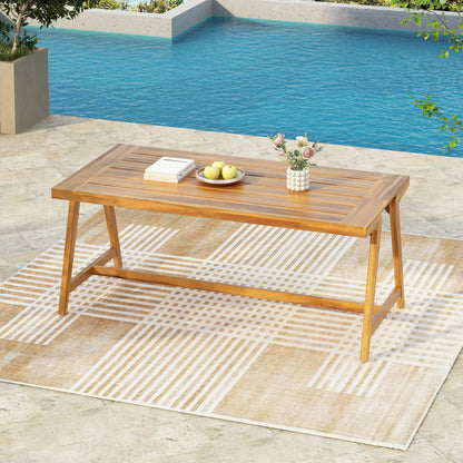 Modern Outdoor Dining Table And Acacia Finish