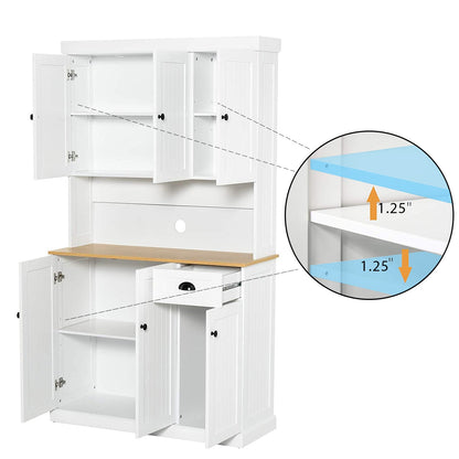 Kitchen Pantry Storage Cabinet and Microwave Rack