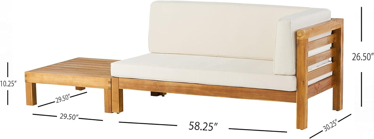 Acacia wood patio bench and coffee table set by HouseOfZazla 2-piece outdoor seating on Tampa Home & Garden Store