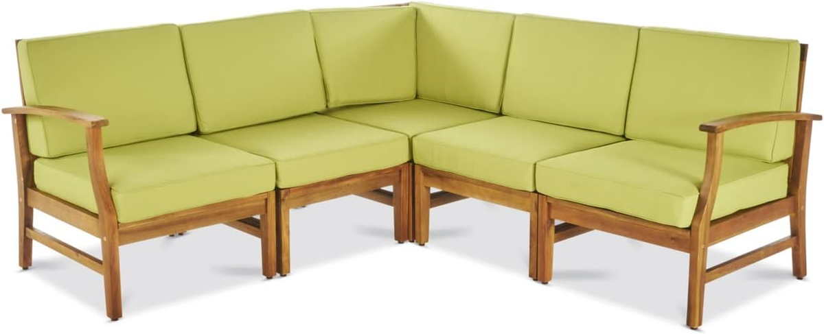 Perla 5 Piece Acacia Wood and Cushion Patio Set