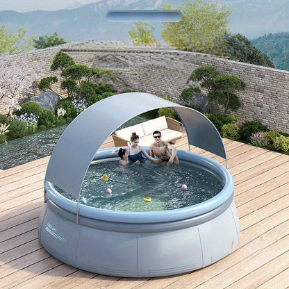 Reinforced Outdoor Inflatable Pool and Air Pump