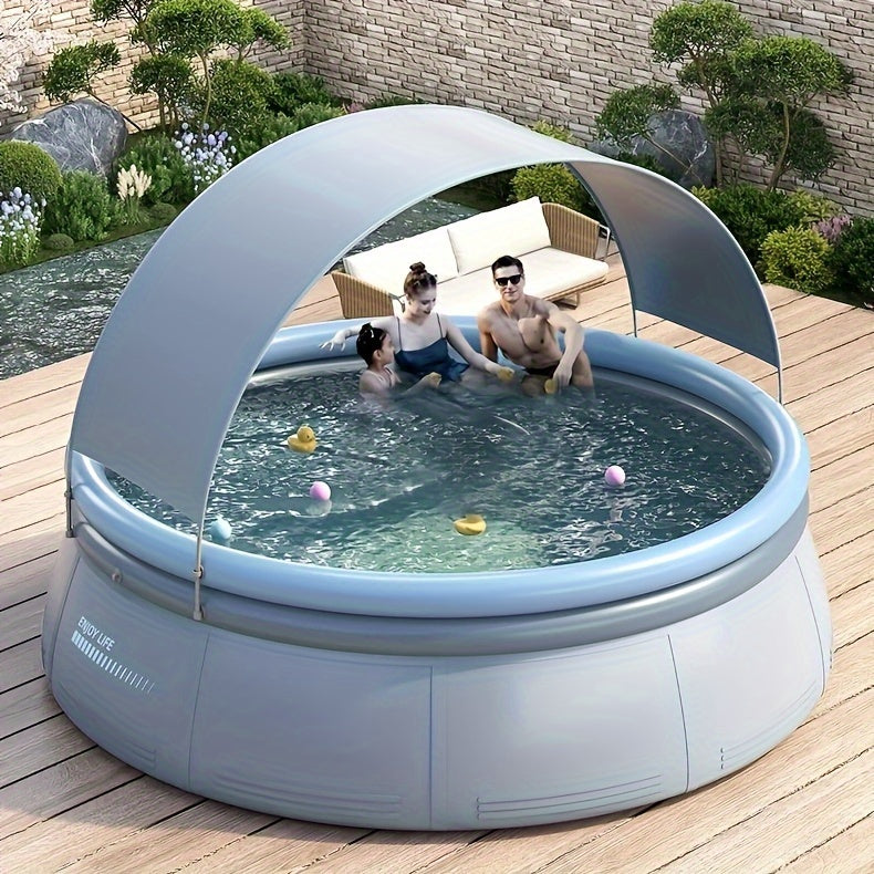 Reinforced Outdoor Inflatable Pool and Air Pump