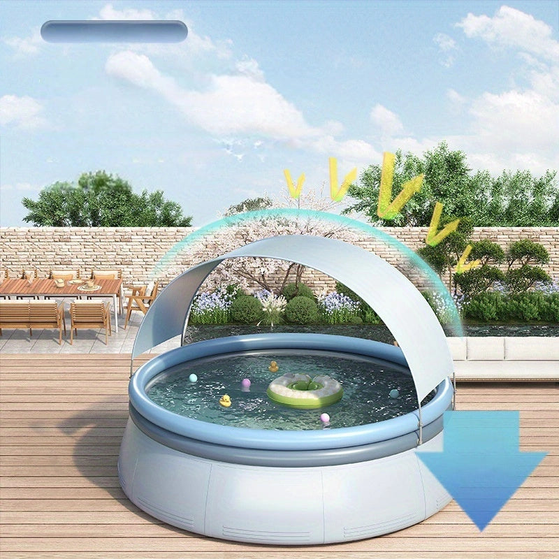 Reinforced Outdoor Inflatable Pool and Air Pump