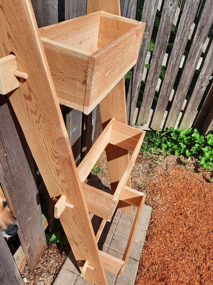 3-Tier Vertical Cedar Standing Planter Box by Timberlane Gardens, unfinished natural cedar on Tampa Home & Garden Store