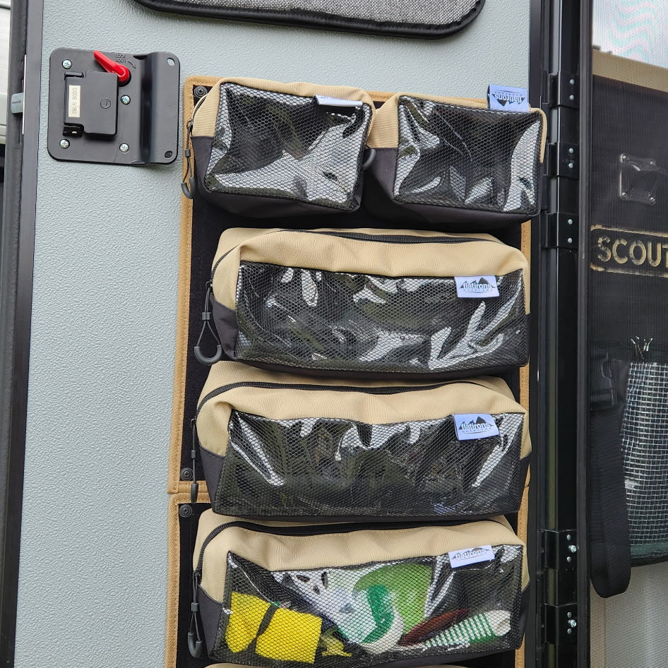 RiPouch Scout Campers Storage System vehicle organizer with five mesh pouches by Flatirons Overland on Tampa Home & Garden Store