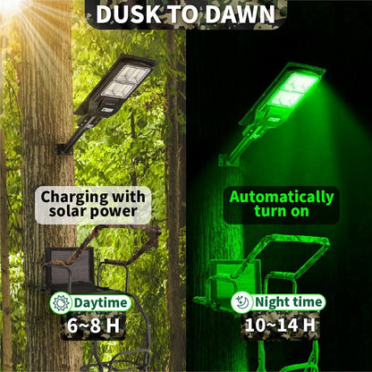 Solar Green Hunting Light for Hogs/Deer, 15000lm, Langy Solar Lights outdoor solar-powered on Tampa Home & Garden Store