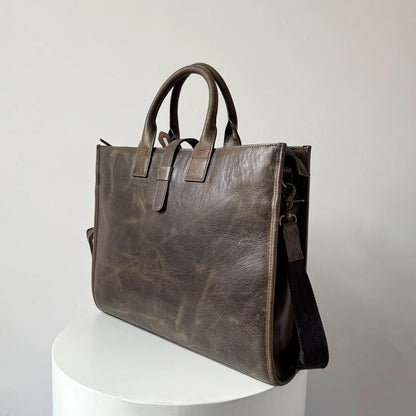 Full-Grain Crazy Horse Leather Briefcase