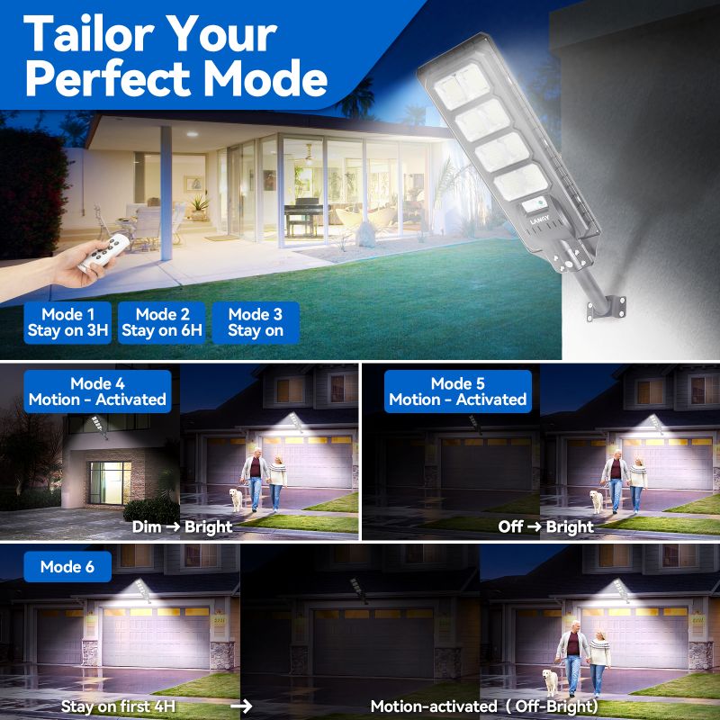 4 pack 200W solar street lights 20000 lumens