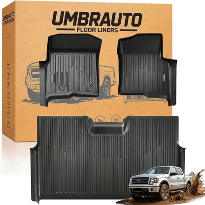 Umbrauto Ford F-150 SuperCrew 2010-2014 floor liners, all-weather black TPE, pair of front mats on Tampa Home & Garden Store