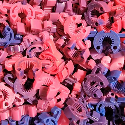 C-BITE Clips garden stake clips for plant support, pink circular clamps with serrated grip on Tampa Home & Garden Store