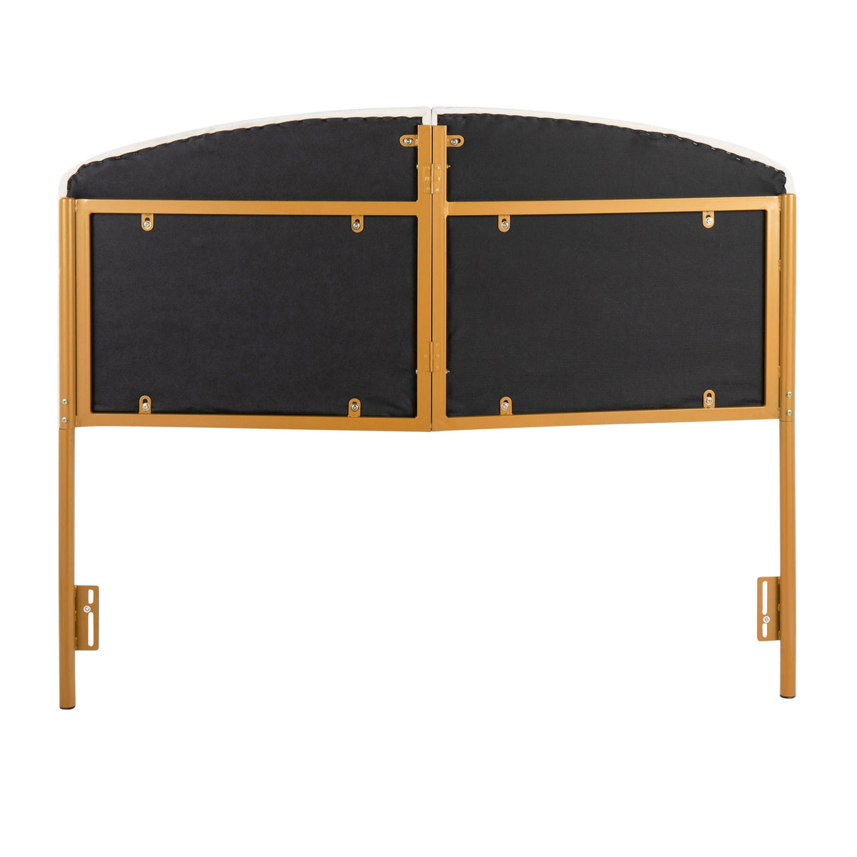 Contemporary Glam Upholstered Headboard black fabric with gold frame by HouseOfZazla on Tampa Home & Garden Store