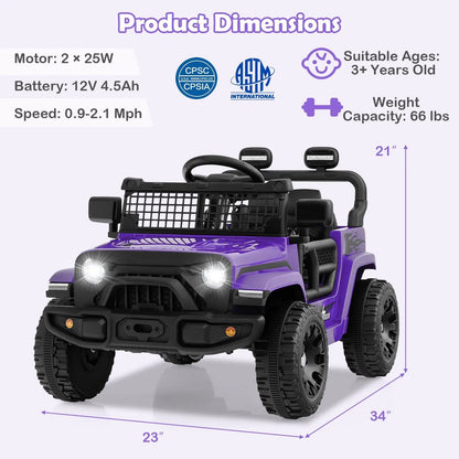 12V Kids Ride on Truck Battery Powered Vehicle