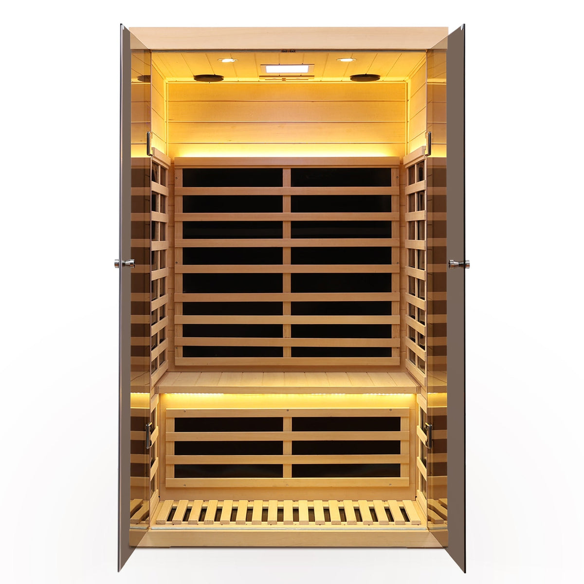 Hemlock Infrared Double Sauna Room with Glass Doors, 2-Person Indoor Luxury by HouseOfZazla on Tampa Home & Garden Store