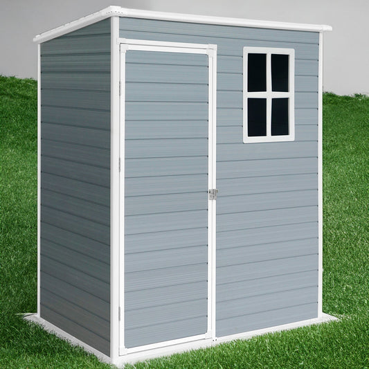 5x3ft Resin Outdoor Storage Shed Kit-Perfect to Store Patio Furniture Grey - Tampa Home & Garden Store