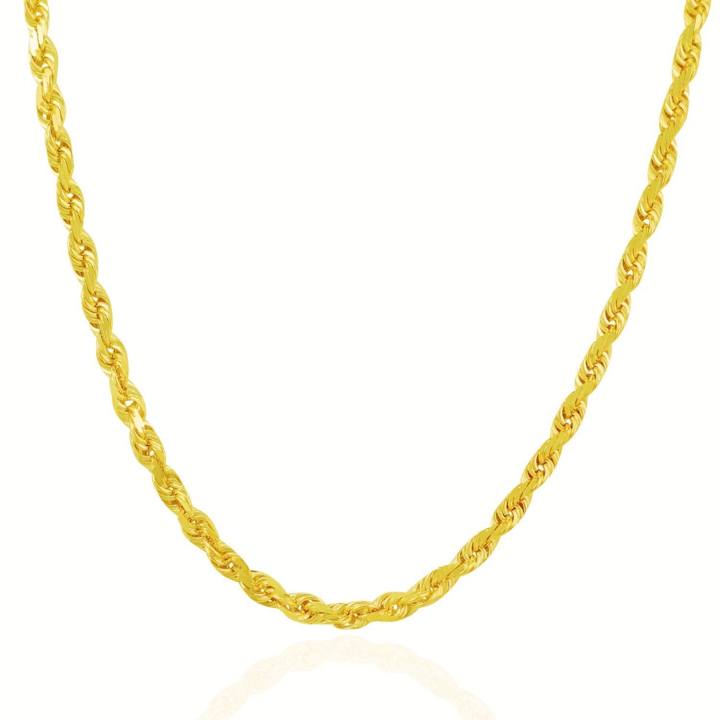 5.0mm 10k yellow gold solid diamond-cut rope chain necklace by Bids.com on Tampa Home & Garden Store